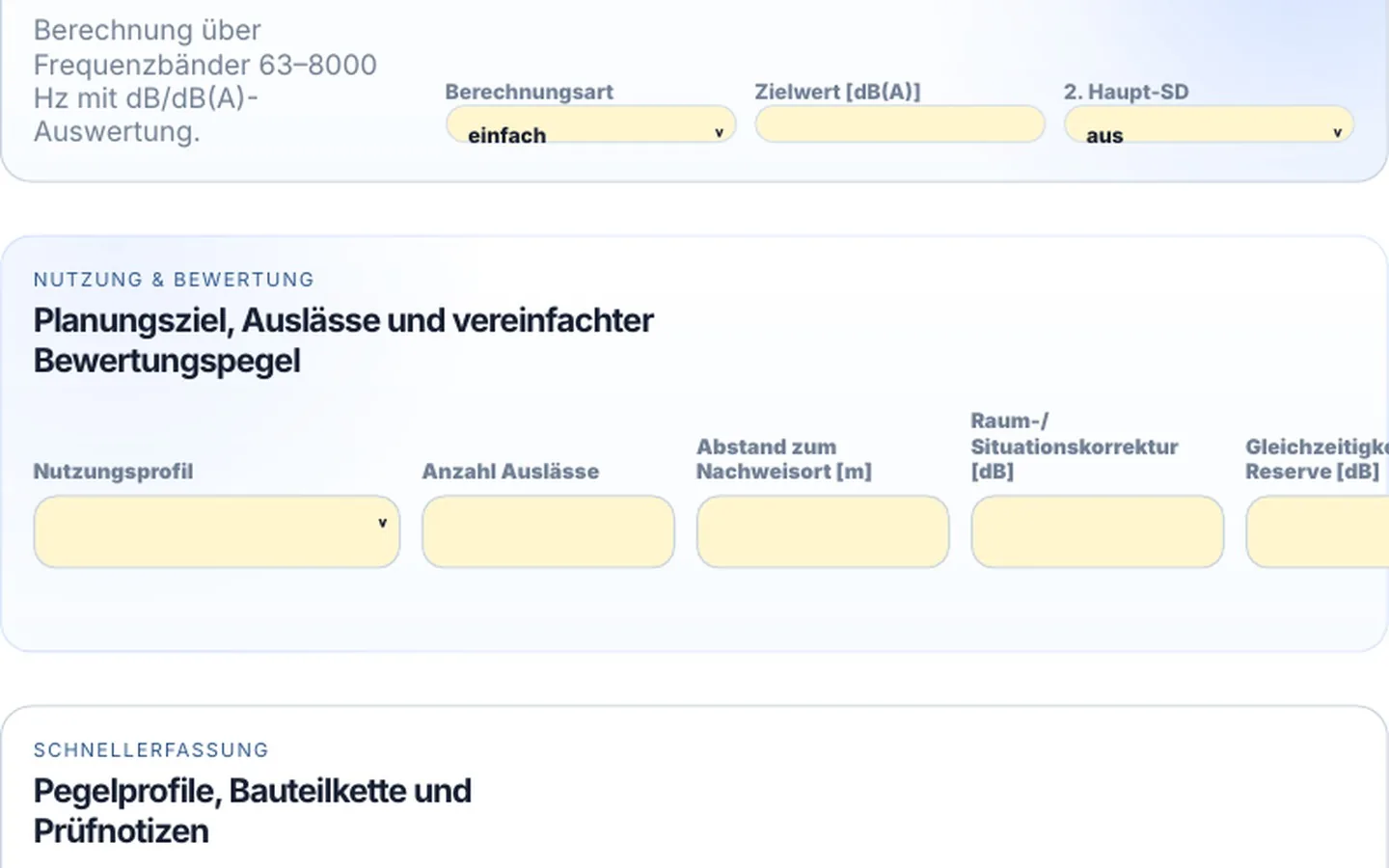 Echte Oberfläche der Schallberechnung Pro